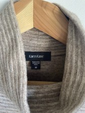 Karen Kane Womens Pullover Ribbed Turtleneck Sweater Top NWT Dark Oat M USA Made