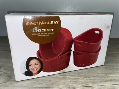 Rachael Ray 4 piece  Bubble & Brown  In Red,  4 10 Oz