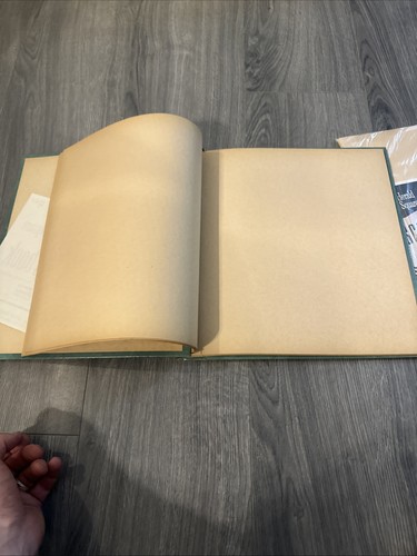 Vintage String-Tied Green Scrapbook Gold Script Photo Album W/ Refills - Picture 10 of 17
