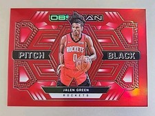 2021-22 Obsidian Jalen Green Pitch Black Electric Etch Red Floor #8 Rockets