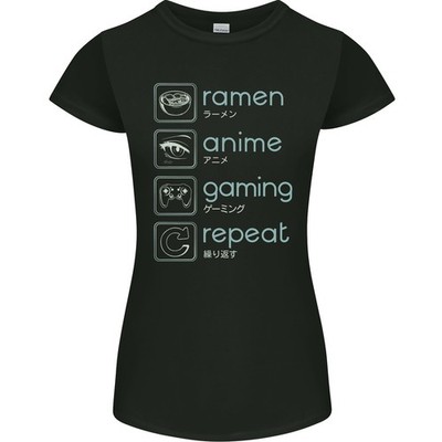 Ramen Anime Gaming Repeat Gamer Damen Petite Cut T-Shirt