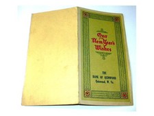 Vintage 1930's 1940's THE BANK OF QUINWOOD W. Va. WV NEW YEAR'S WISHES Free Ship