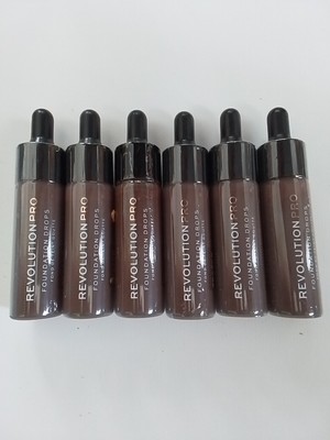 Revolution Pro Foundation Drops Farbe F18 dunkel 6er Pack Tester neu versiegelt 