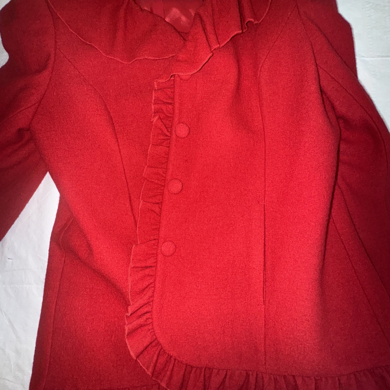 Pendleton Women's Medium Red Ruffle Wool Blazer J… - image 16