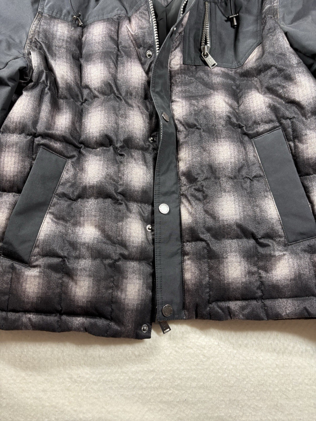 Pendleton Duck Down Jacket Men L Black Hooded Qui… - image 3