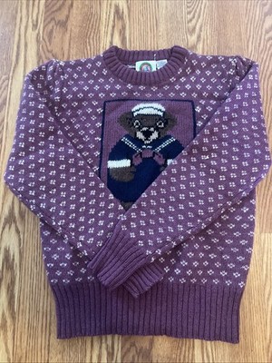 Adorable Eagle Eye 100% Wool Purple Teddy Sailor Sweater