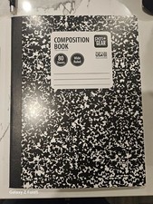  6 pack Pen Gear 80 Sheets Marble Composition Book, 9.75 x 7.5 Wide Ruled