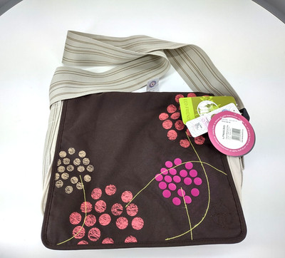 Lassig Casual Messenger Diaper Bag Beige Changing Pad Zip Compartments NWT