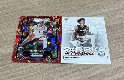 Kel EL Ware Miami Heat Red Ice & Works In Progress (2) Rookie Card Lot!