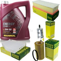 MANN-FILTER Inspektionspaket Mannol 5L Energy Combi Ll 5W-30 FüR Vw Golf V 2.0