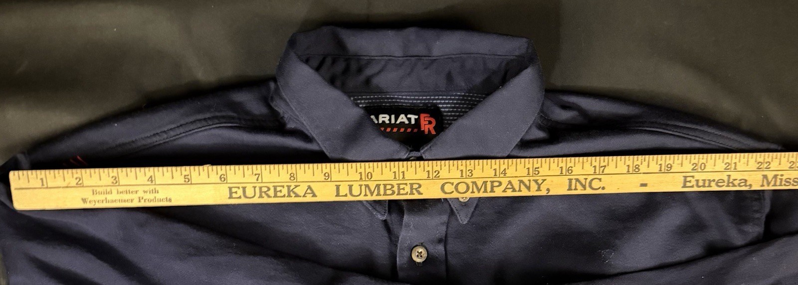 Ariat FR Western Performance Navy Vent Work Shirt… - image 8