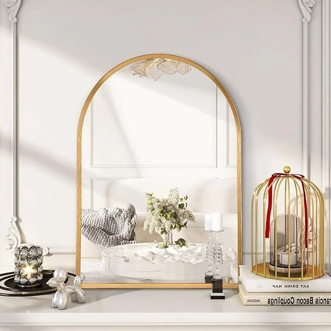 2 Specchi Ad Arco In Acrilico Stile Vintage - Decorazione Da Parete Autoadesiva A Forma Di Finestra, 27x42 Cm - 2