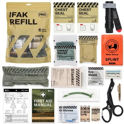 IFAK Refill Kit 17Pcs CAT Gen 7 Tourniquet Trauma First Aid Brown RHINO RESCUE