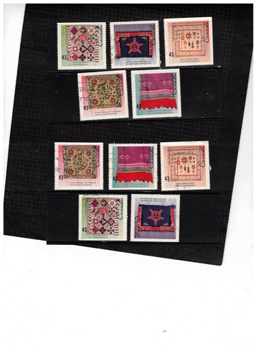 HAPPY FALL CANADA 1993 2 sets of 5 HAND-CRAFTED TEXTILES USED #1465a BOX 544 - 第 1/1 張圖片
