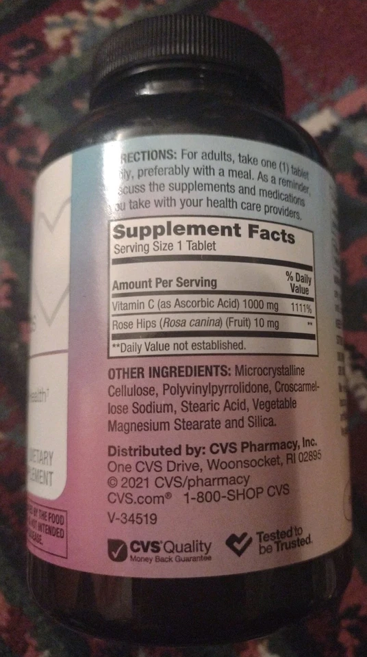 CVS Health C -1000 MG con Rosa Mosqueta 100 Comprimidos Totalmente NUEVO   Foto 2 de 3