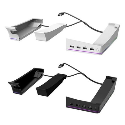 Multi LED For PS5 Pro Stand with 4 USB Hubs for an Organized Gaming Environment