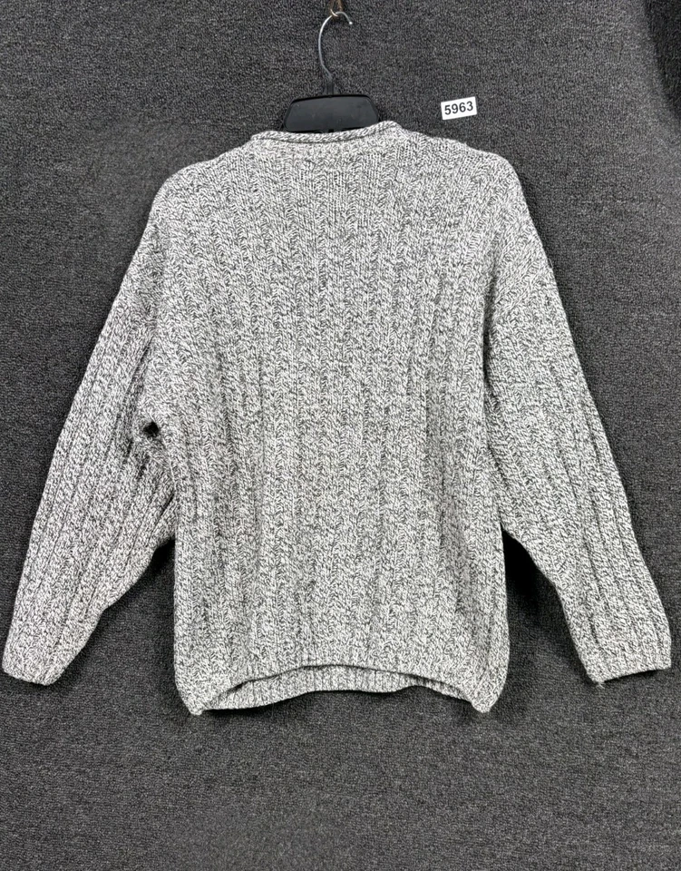 Suéter Eddie Bauer tejido con cable mezcla de lana para mujer talla S gris jaspeado suave Foto 2 de 4