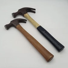 Vtg Hammer Lot - Vaughan 20 Oz  Fiberglass Claw & Plumb Wood Handle Set