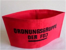 DDR FDJ rote Armbinde Ordnungsgruppe (Sicherheitsdienst) former East germany GDR