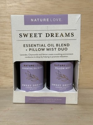 NATURE LOVE Aromatherapy Pillow Mist Lavender Chamomile Vetiver Sweet Dreams Duo