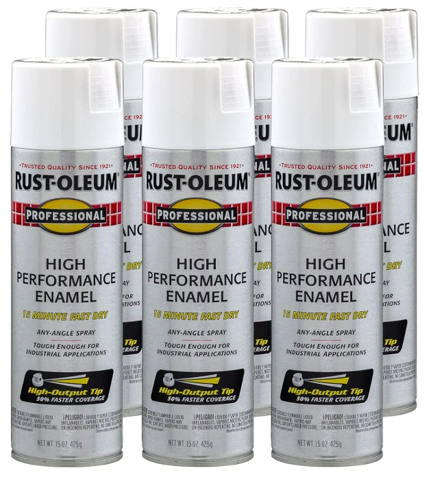 Paquete de 6 pinturas en aerosol planas de esmalte blanco - latas profesionales de 15 oz Foto 3 de 4