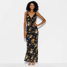 Wild Fable Women Lace Trim Maxi Empire Waist Dress Sleeveless Open Box