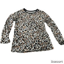 Sz Xl Fleece Leopard Print Top Sweatshirt
