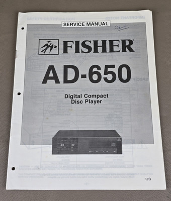 Fisher Digital Compact Disc Player AD-650 Service Manual D-3798