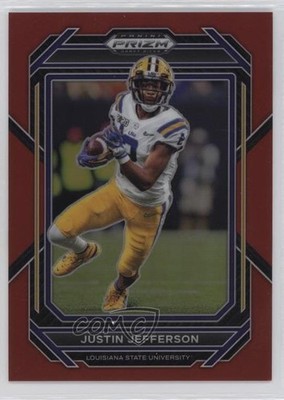 2023 Panini Prizm Draft Picks Red Prizm 7/299 Justin Jefferson #61 1ax