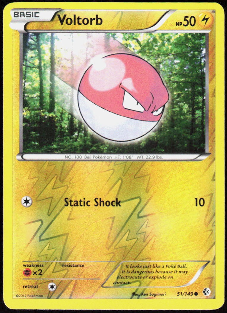Voltorb 51/149 Common Boundaries Crossed Pokemon Reverse Holo Lightly Played