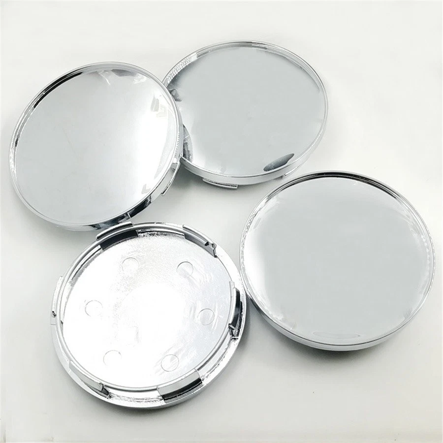 Tapacubos centrales de rueda de coche plateados ABS de 4 piezas diámetro exterior universal 68 mm Foto 2 de 4