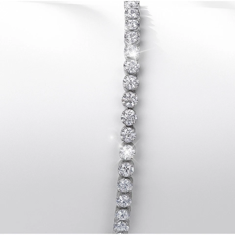 Brazalete de tenis de diamantes redondos cultivados en laboratorio D-E/VS de 6,00 quilates en platino - MEJOR OFERTA Foto 4 de 4