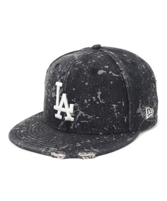 NEW ERA 59 FIFTY Cap Los Angeles Dodgers Damaged Black Denim x Splash Painting