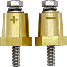 M6 Thread Brass Battery Terminal Charging Posts, Battery Post Adapter /- with