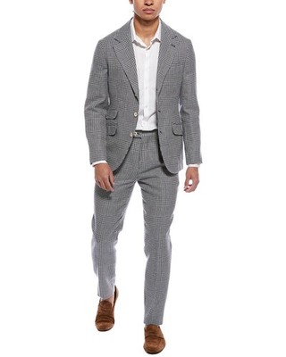 BRUNELLO CUCINELLI MEN'S GRAY PLAID TAILORED SUIT MSRP $6995 | eBay