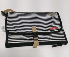 Skip Hop Portable Machine Washable Striped Baby Changing Pad Black White
