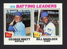 1977 Topps GEORGE BRETT BILL MADLOCK Batting Leaders #1 EX Condition