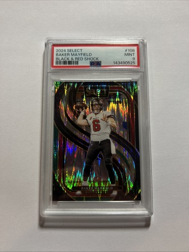2024 Panini Select - Baker Mayfield #108 Black & Green Shock PSA 9 Mislabel
