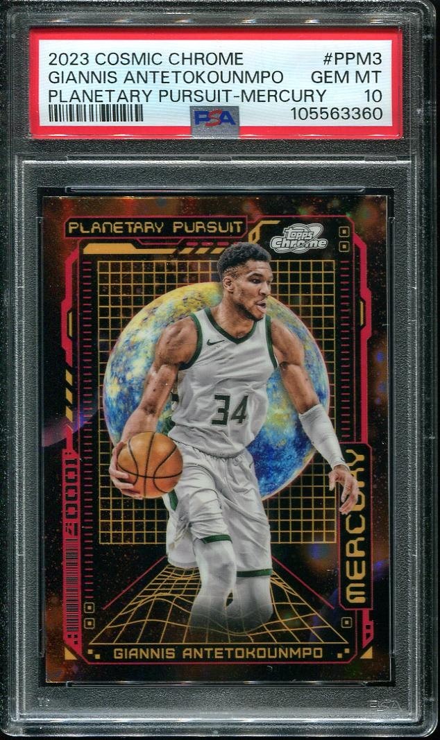 2023 Giannis Antetokounmpo PSA 10 Cosmic Chrome Planetary Pursuit Mercury #PPM-3
