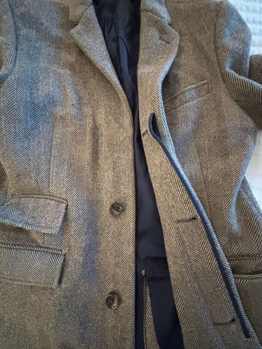 J.Crew Ludlow Moon Tweed Topcoat Coat 38S Brown Herringbone 100% Wool *DAMAGED* image 6