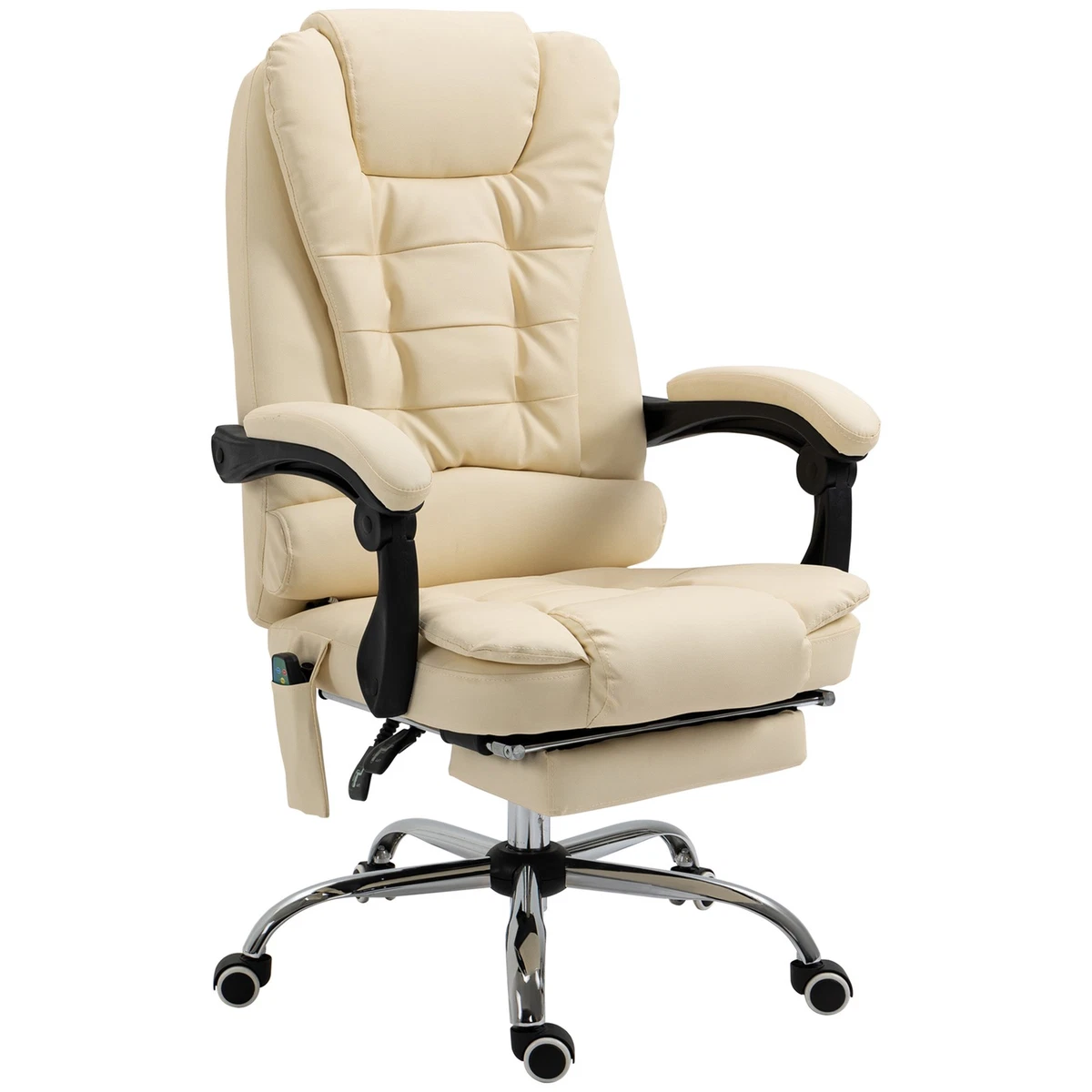 Vinsetto Sedia Ufficio Massaggiante E Riscaldata - Ergonomica Con Schienale Reclinabile 130°, Girevole, Blu - 2