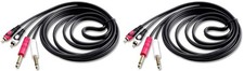 2 CDQR3 3 Feet Dual 1/4" TS Mono to Dual RCA Male Pro DJ PA Audio Cable