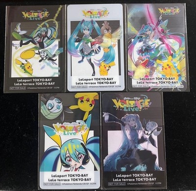 Pokemon Hatsune Miku Project VOLTAGE Clear Card Full 5-Set New In