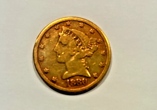 🌟 1885 Liberty Head Gold $5 Half-Eagle US Coin AU
