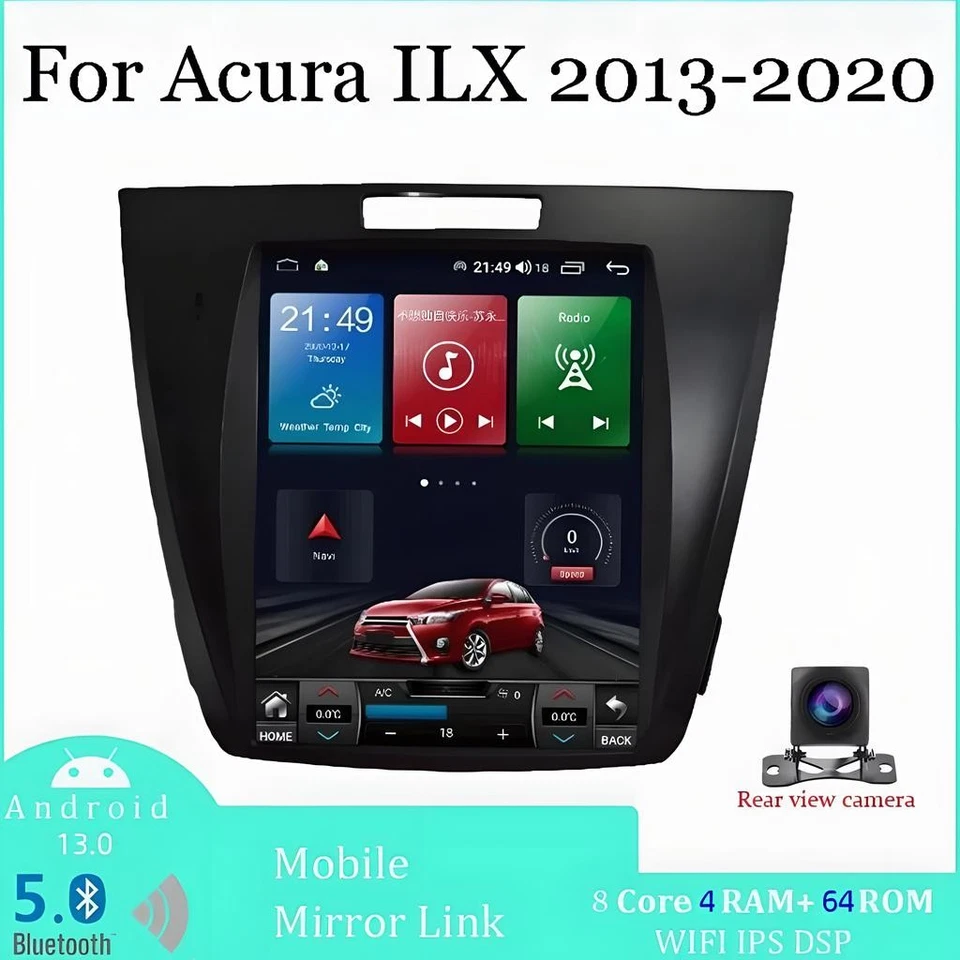 For Acura ILX 2013-2020 Android Car Stereo Radio Wireless CarPlay GPS Navigation - Image 2 of 4