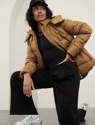 Athleta Downtown Puffer Jacket size M Medium Canyon #659091 - Picture 6 of 7