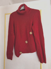 Pull col roulé rouge foncé, T.38/40 Terre d'Azur