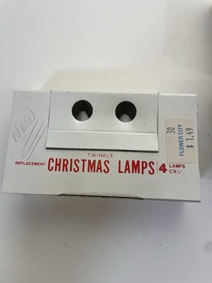 Vtg C9 1/4 7 Watts Twinkle Christmas Lamps Replacement Clear Bulbs - 4 pack