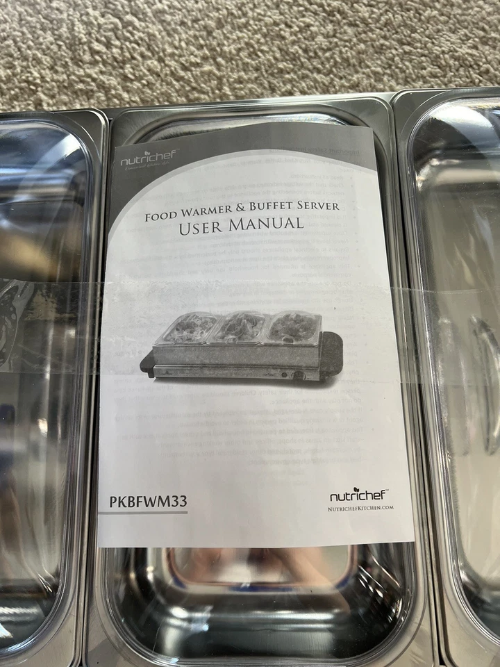 NutriChef Food Warming Tray / Buffet Server / Hot Plate Warmer - Image 2 of 2