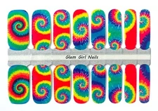 Tie Dye Nail Polish Strips / Nail Wraps / Nail Sticker